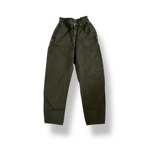 🖤EUC🖤 ZARA Paperbag Barrel Jeans Olive Green